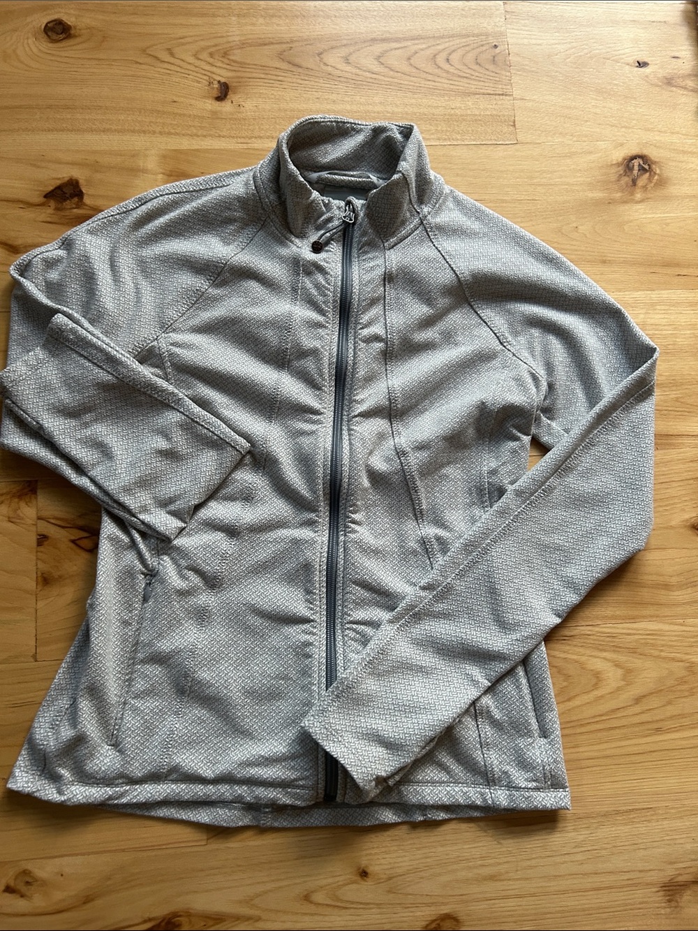 Athleta Light Gray Full-Zip Utility Jacket